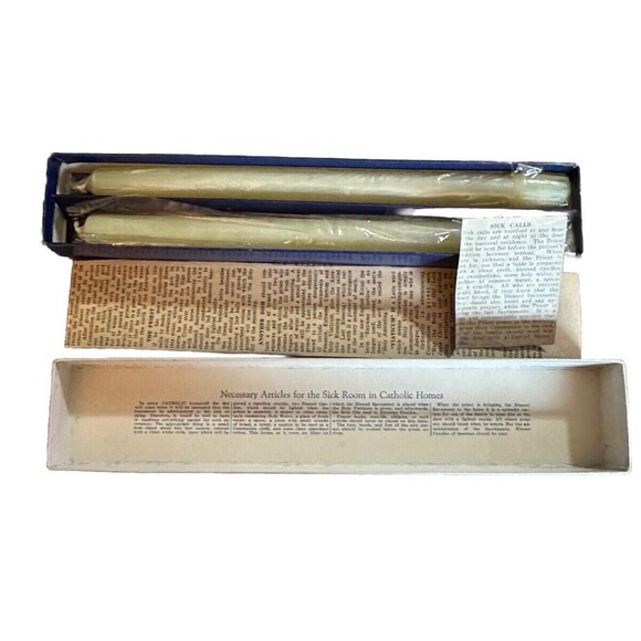 A. I. Root Co Candles Sacred Use 10.5" 100% Beeswax Original Box 1940s? Story - Picture 6 of 6